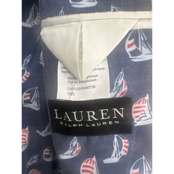 Lauren Ralph Lauren sports Jacket Nautical Linen Blend Blazer matching pants - Picture 7 of 15
